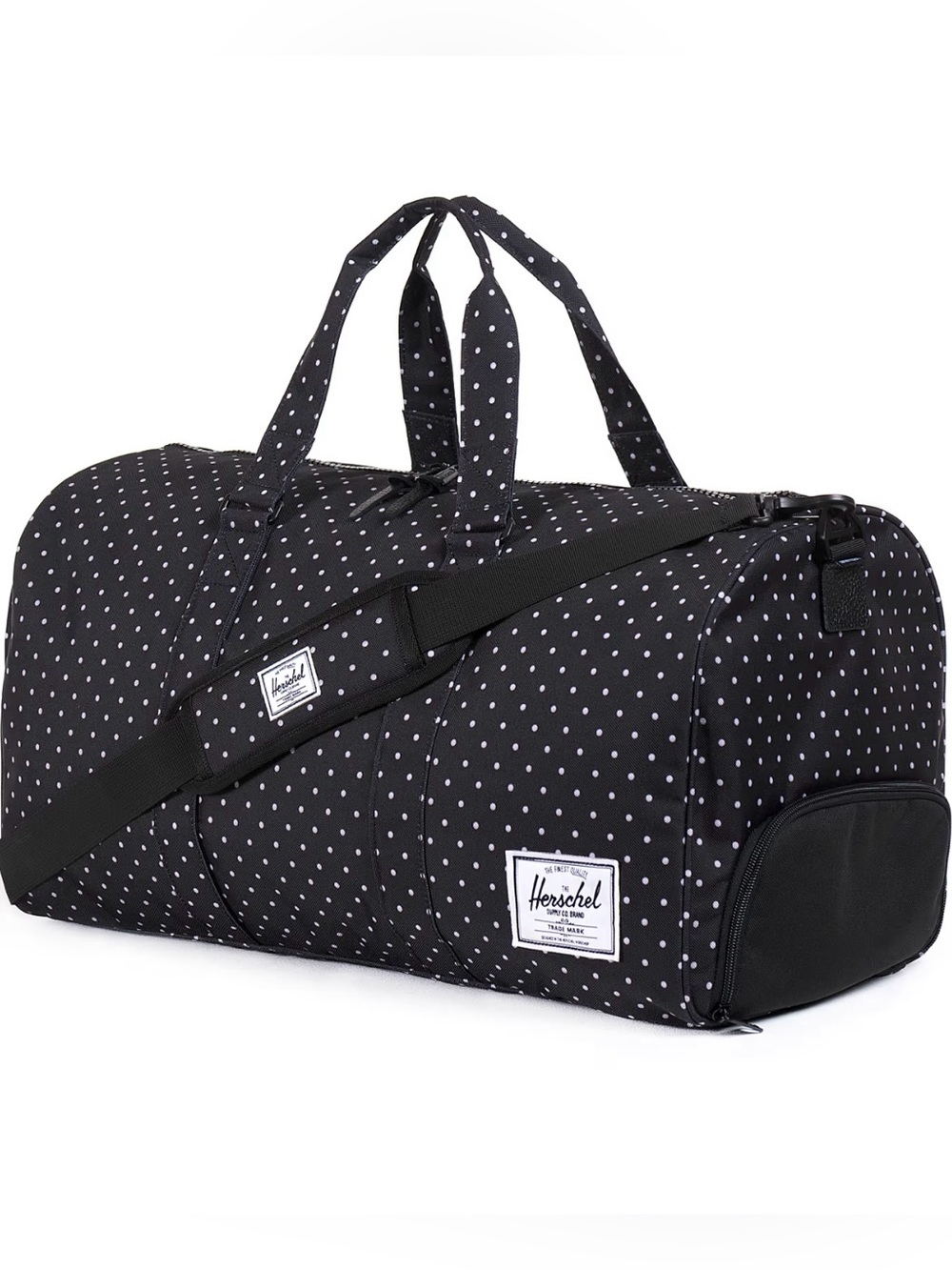 Herschel Black Polka Dot Duffel Bag